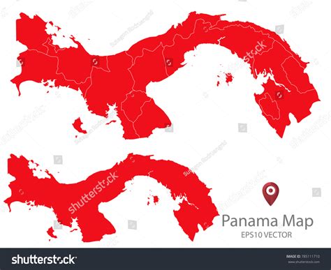 Couple Set Mapred Map Panamavector Eps10 Stock Vector Royalty Free