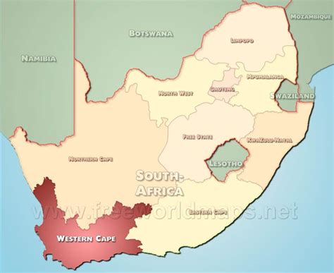 Western Cape Map South Africa