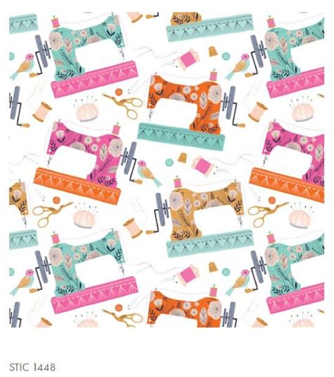 Sewing Machine Cotton Quilting Fabric Dashwood Studio Stitch Sewing