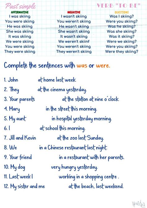 Past Simple Of Be Affirmative Interactive Worksheet Verb To Be Past English Grammar For