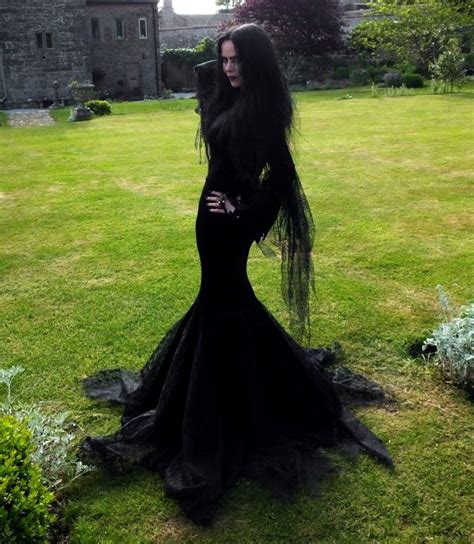 Morticia addams outfits differ very little despite being portrayed by many actresses throughout the years. Morticia Addams Costume - Morticia Gown by Moonmaiden Gothic Clothing UK | Halloween Love ...