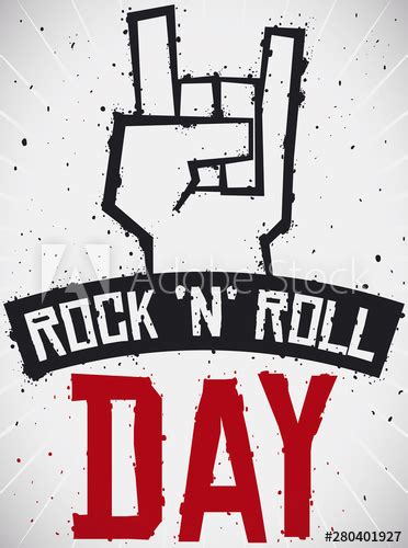 Graffiti With Hand Gesture To Celebrate Rock N Roll Day Rock N Roll