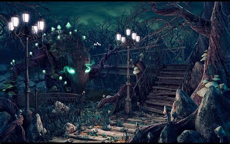 Mysterious Staircase Cool Lanterns Cg Dark Stairs Mysterious Hd
