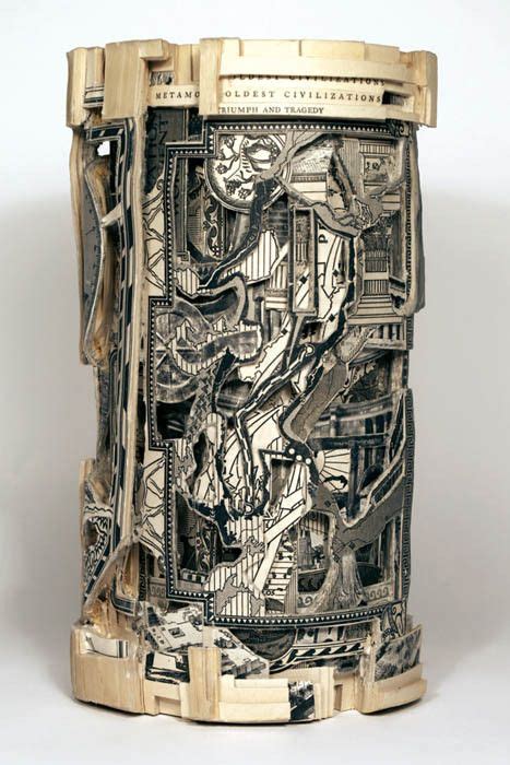 Intricate Book Art Carvings By Brian Dettmer Book Sculpture Book Art