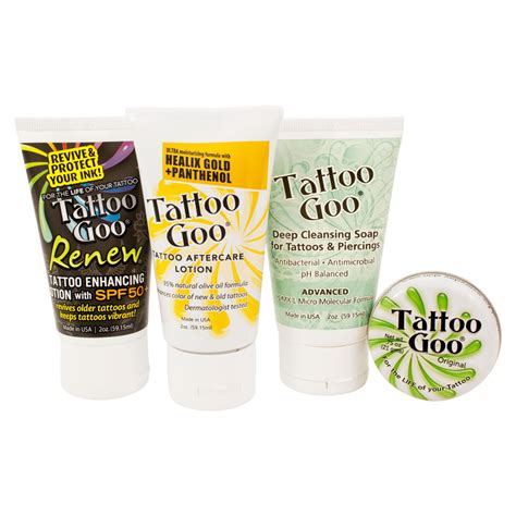 Tattoo Goo Aftercare Complete Kit With Salve Lotion Soap Renew Enhancer