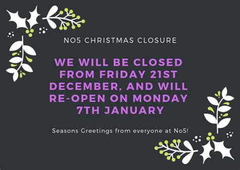 No5 Christmas Closure No5 Free Counselling Services Reading No5
