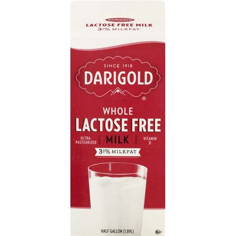 Darigold Milk Lactose Free Whole 35 Milkfat 05 Gal From