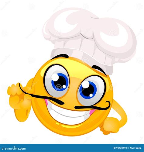 Smiley Emoticon As Chef With Mustache Stock Vector Illustration Of