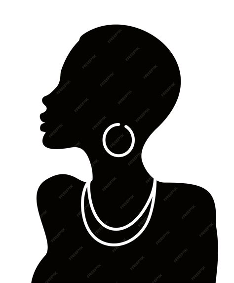 Premium Vector Black Graceful Silhouette Of The Head Of An African