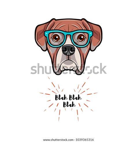 Boxer Dog Wearing Glasses Boxer Geek Stock Vector Royalty Free