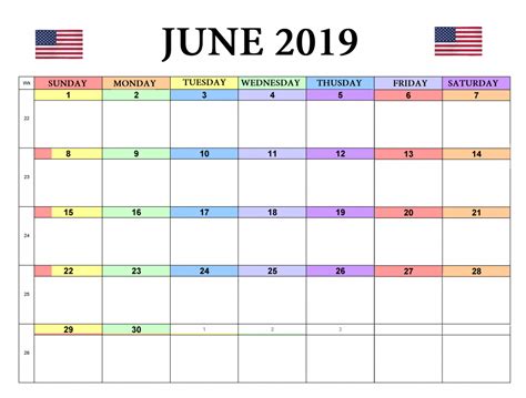 June 2019 Usa Holidays June 2019 Calendar Monthly Calendar Bank
