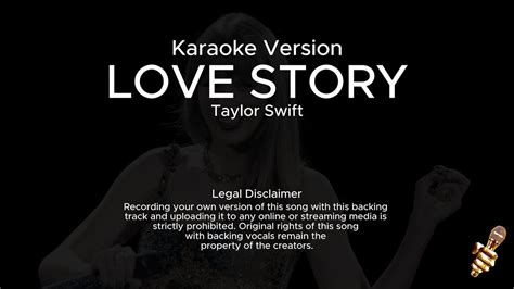 Taylor Swift Love Story Karaoke Version Youtube