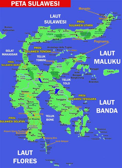 Peta Wilayah Negara Sulawesi Lengkap 5 Provinsi