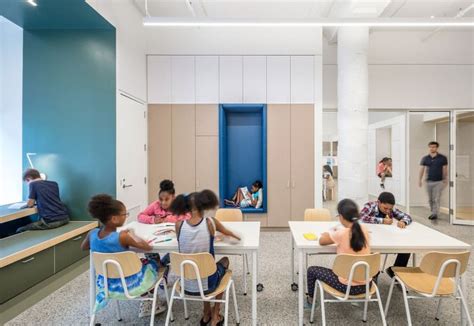 맨해튼 초등학교 인테리어 Ai Designs New York City School With Colourful Panels