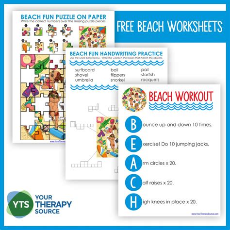 Beach Worksheets Free Printables Your Therapy Source