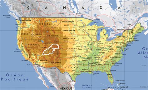 Colorado on a usa wall map. Infos sur : denver carte - Arts et Voyages