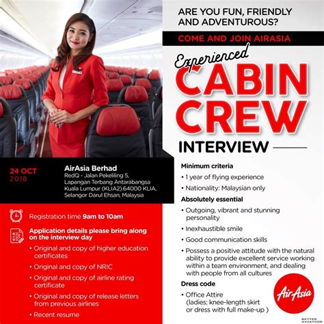 Check spelling or type a new query. AirAsia Experienced Cabin Crew Walk-In Interview (October ...