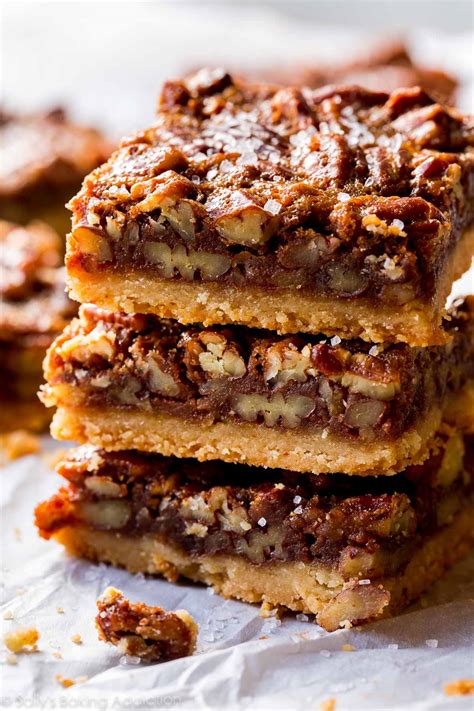 Meltingy tender like traditional shortbread, these butter pecan cookies require only a few steps and take just 15 minutes to bake! Brown Butter Pecan Pie Bars | Sally's Baking Addiction ...