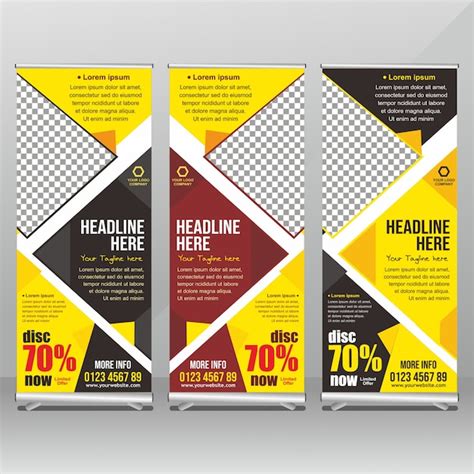 Premium Vector Yellow And Black Standing Banner