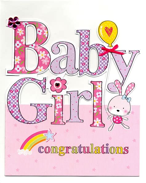 We heard that your kid is the cutest one in the whole that's so exciting, and these thoughtful new baby wishes for baby boys are a wonderful starting place for crafting a congratulatory message to the. Large New Baby Girl Congratulations Greeting Card 9 x 10 ...
