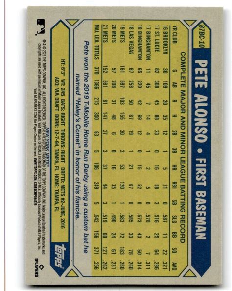 2022 Topps Chrome 1987 Baseball Pete Alonso New York Mets 87bc 10 Ebay
