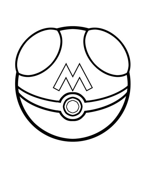 Pokeball Master Ball Pokemon Coloring Pages Sketch Coloring Page