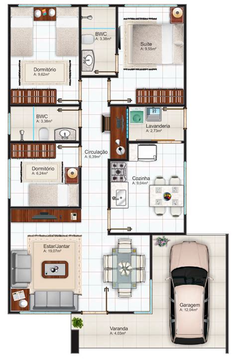 Plantas De Casas Até 100m2 3 Modelos Tudo Construção Tudo Para