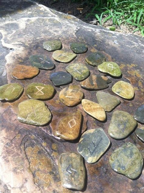 Natural River Rock Rune Set