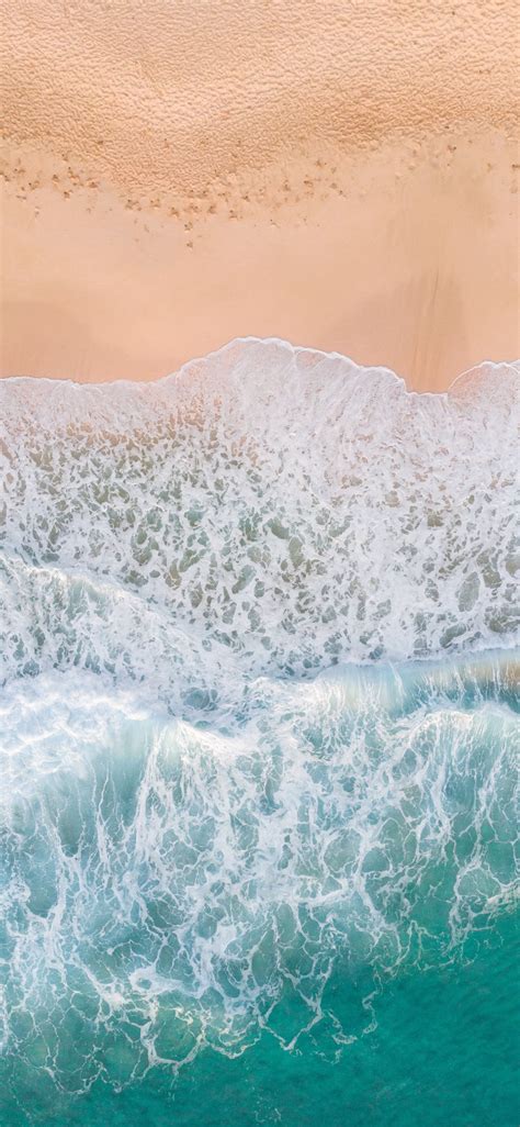 Aerial Photography Of Waves Splashing On White San Iphone X