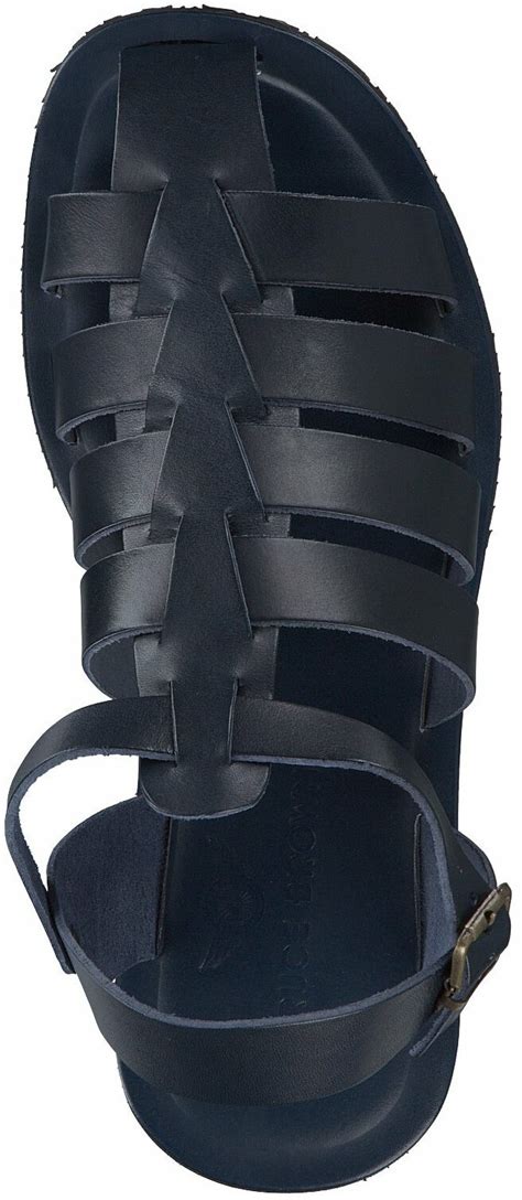 Bruce Brown Herren Sandalen Aus Leder Dunkelblau Online Kaufen