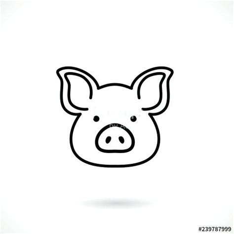 Pig Outline Vector At Collection Of Pig Outline