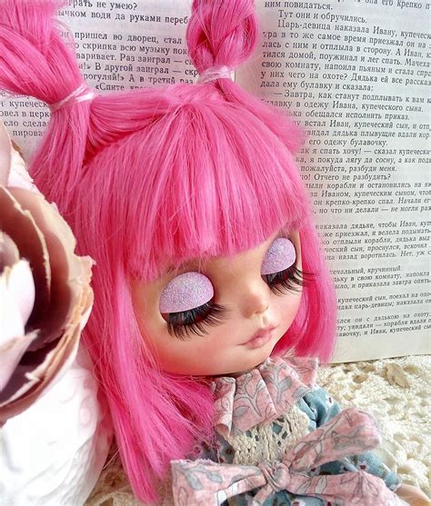 Custom Blythe Ooak Doll Pink Hair Rose Etsy Pastel Blue Hair Lilac Hair Green Hair Ooak