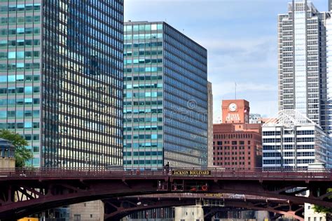 Modern Buildings Along The Chicago River Editorial Photography Image