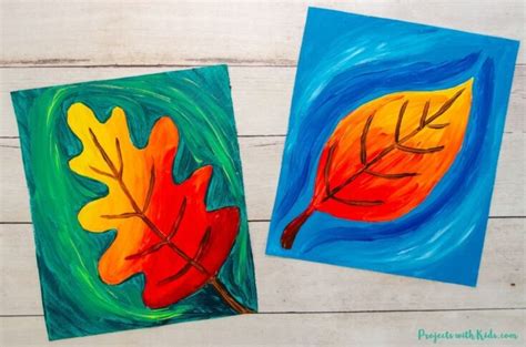Beautiful Autumn Leaf Painting Idea for Kids - Projects with Kids