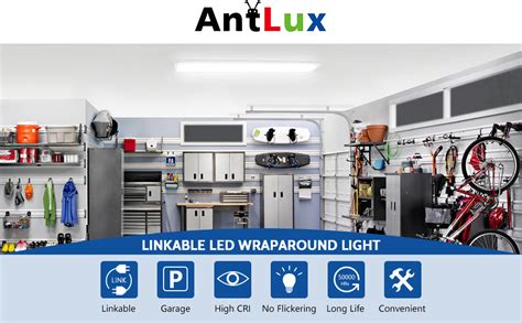 Antlux Linkable 4 Foot Led Wraparound Shop Light Flush Mount Garage