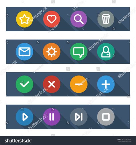 Flat Ui Design Elements Set Of Basic Web Icons Royalty Free Stock