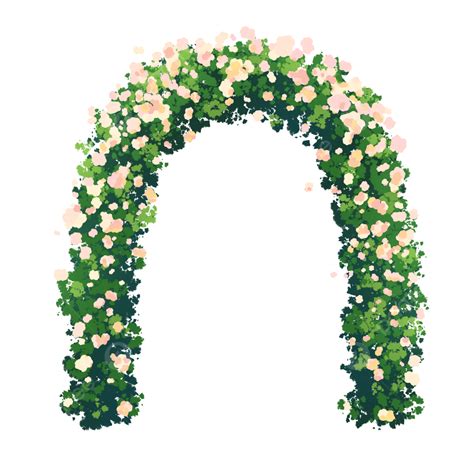 Hand Painted Fresh Wedding Arch Bouquet Style Decoration Arch Png