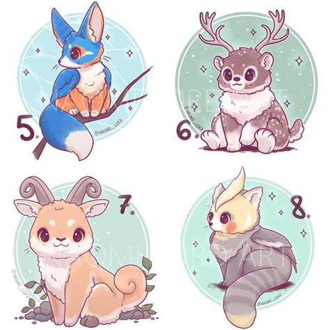 Mythical Animal Fusion Sticker Andor Prints 6x6 In 2020 Cute Animal