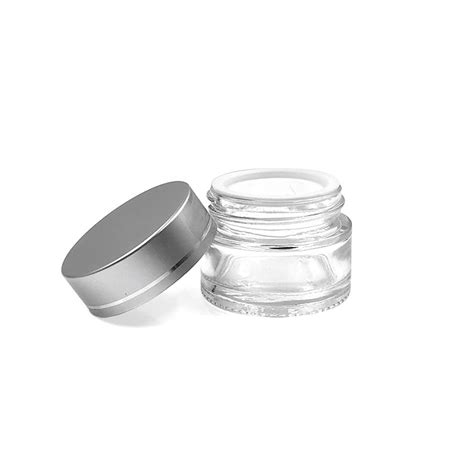 Round Milliliter Clear Glass Balm Jars Oz Cosmetic Jars With