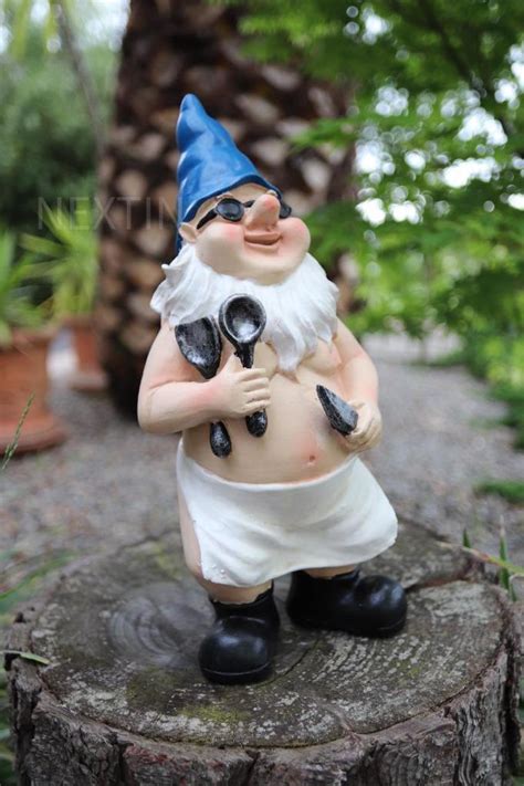 Garden Gnome Naked Nude Gnomes Cooking Naughty Gnome Statue Kitchen X