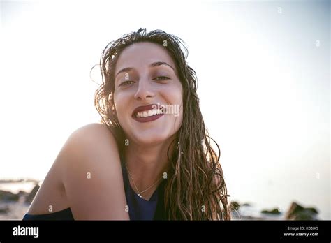 Happy Young Woman Beach Hi Res Stock Photography And Images Alamy
