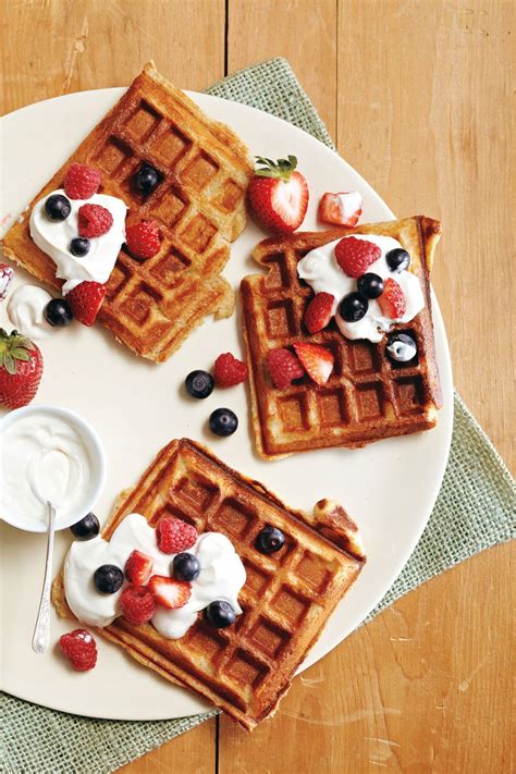 Power Waffles And Fruit Maple Syrup Recipes Delicious