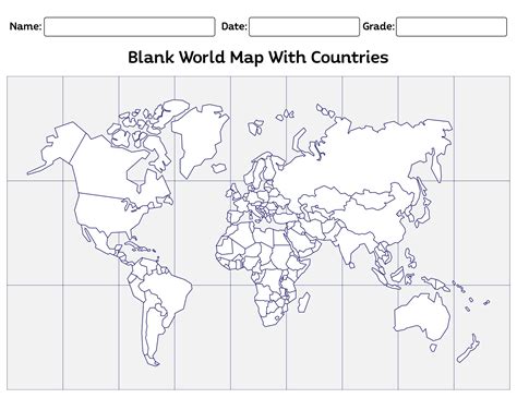Printable Blank World Map With Latitude And Longitude Pdf Images