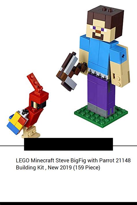 Lego Minecraft Steve Bigfig With Parrot 21148 Building Kit New 2019 159 Piece Lego