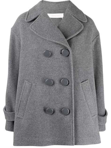 See By Chloé double breasted Oversized Coat Farfetch
