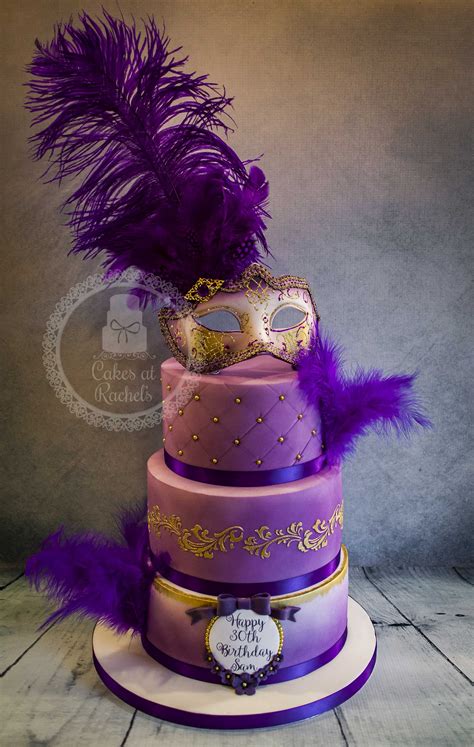 three tier purple and gold masquerade themed cake all lemon flavour with quilting beading