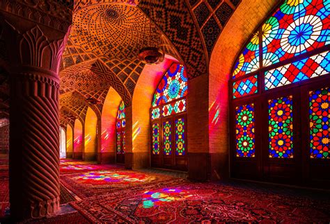 The breathtaking Pink Mosque Nasīr al Mulk Mosque in Shiraz It really resembles a