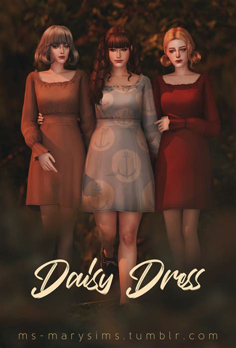 MAXIS MATCH Daisy Dress MS Mary Sims Sims 4 Dresses Sims 4