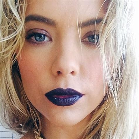 Ashley Benson Makeup Taupe Eyeshadow And Black Lipstick Steal Her Style