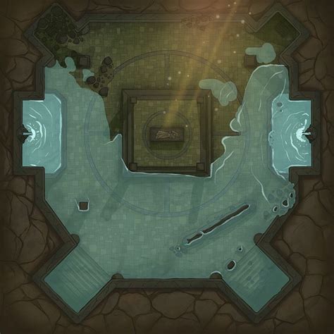 Submerge Temple Rpg Battlemap Fantasy Map Dnd World Map Tabletop